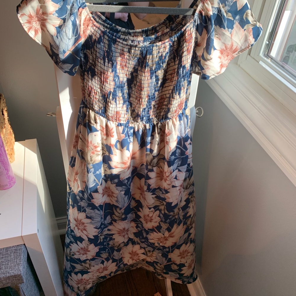 Pink Blush Maternity blue floral dress never worn